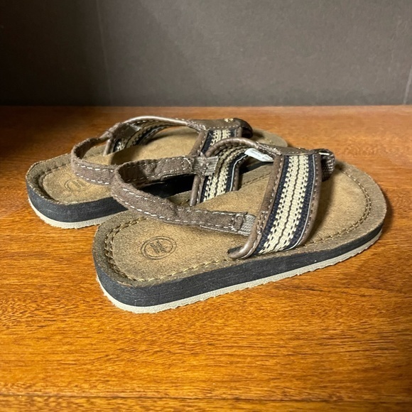 Wonder Nation Beach Canvas Flip Flops (Toddler Boys) Size 9-10 - Picture 1 of 9